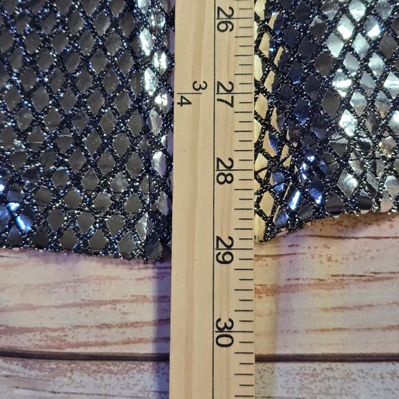 YMLA Vintage Metallic Silver Mosaic Short Sleeve Shirt, Men's Medium - Picture 7 of 7